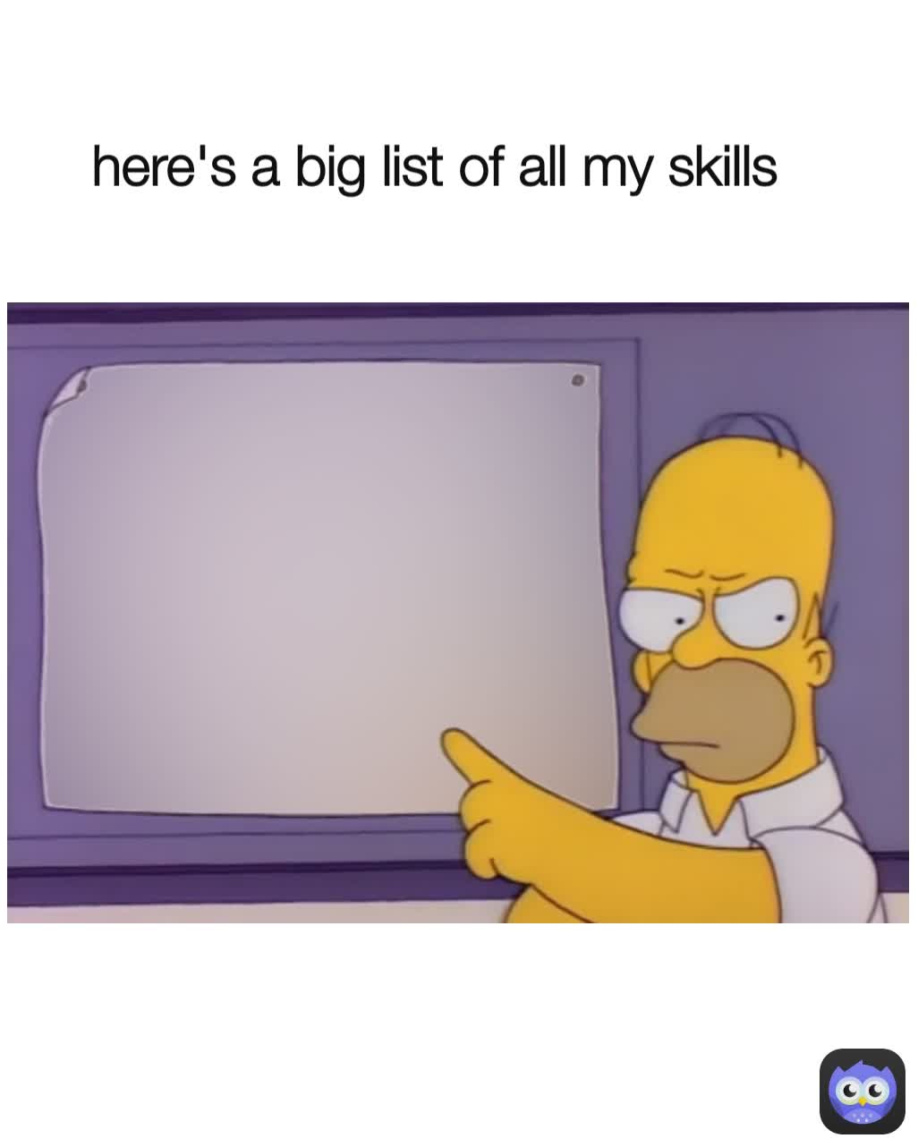 here's a big list of all my skills