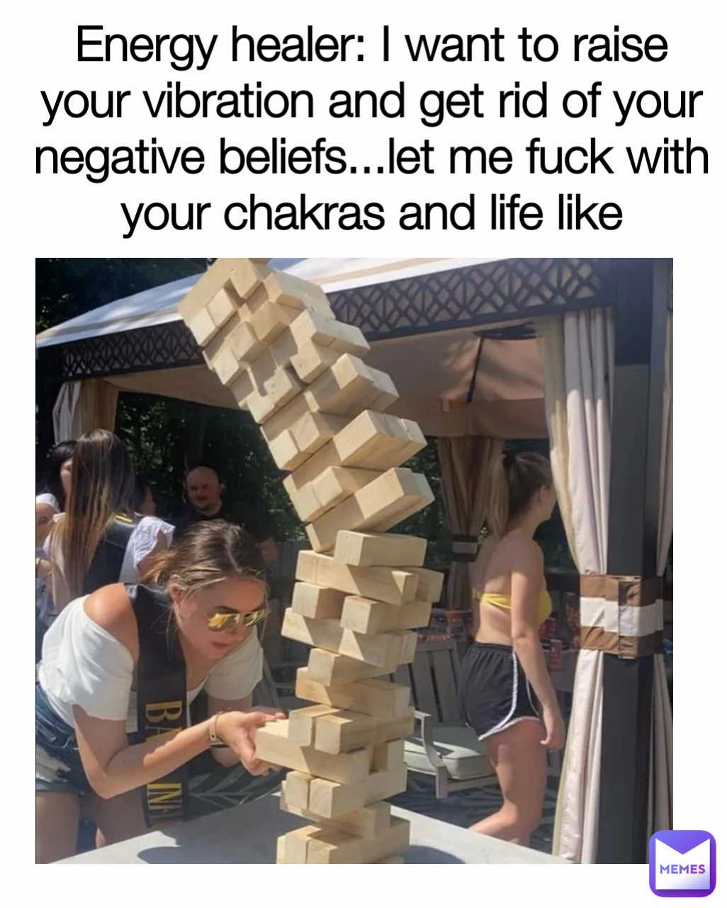 Energy healer: I want to raise your vibration and get rid of your negative beliefs...let me fuck with your chakras and life like