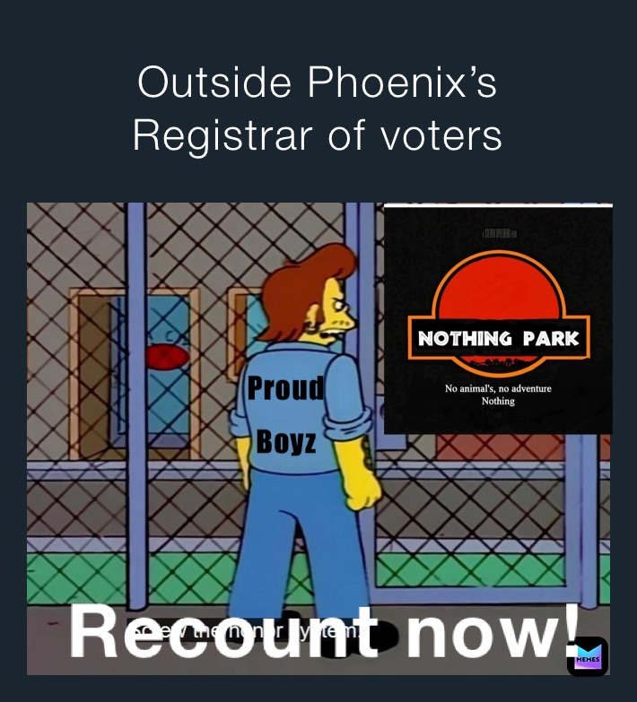 Outside Phoenix’s 
Registrar of voters
