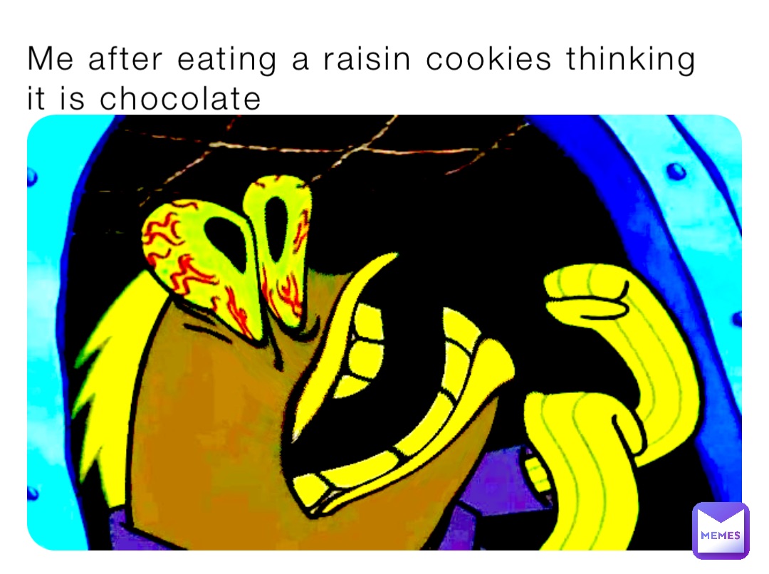Me after eating a raisin cookies thinking it is chocolate