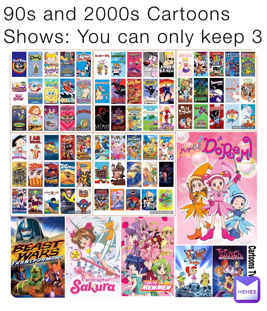 90s and 2000s Cartoons Shows: You can only keep 3