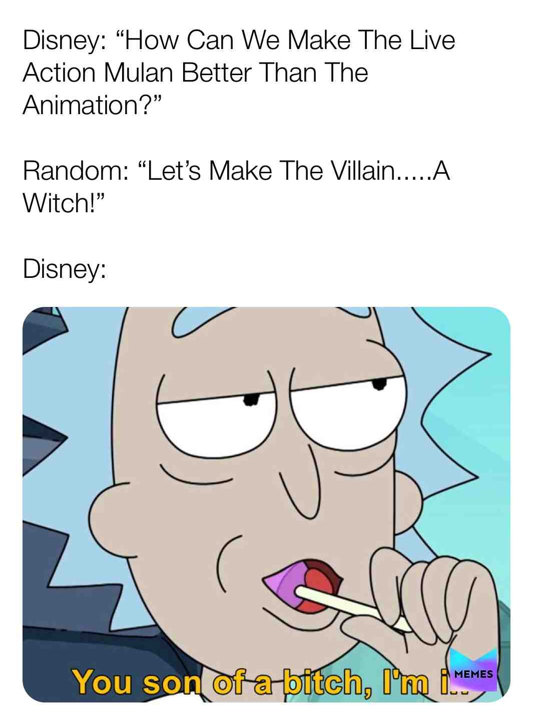 I\u2019M IN! 
 #rickandmorty  #memes  #meme  #dankmemes  #dank  #funny  #funnymemes  #mulan  #disney  #kraftpunkd  #memesdaily