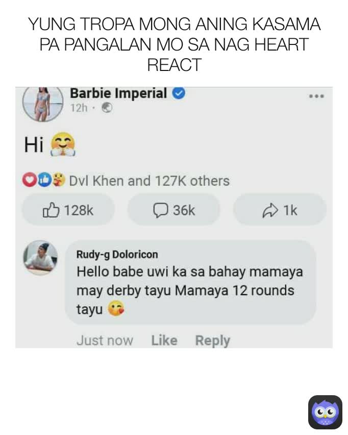 YUNG TROPA MONG ANING KASAMA PA PANGALAN MO SA NAG HEART REACT