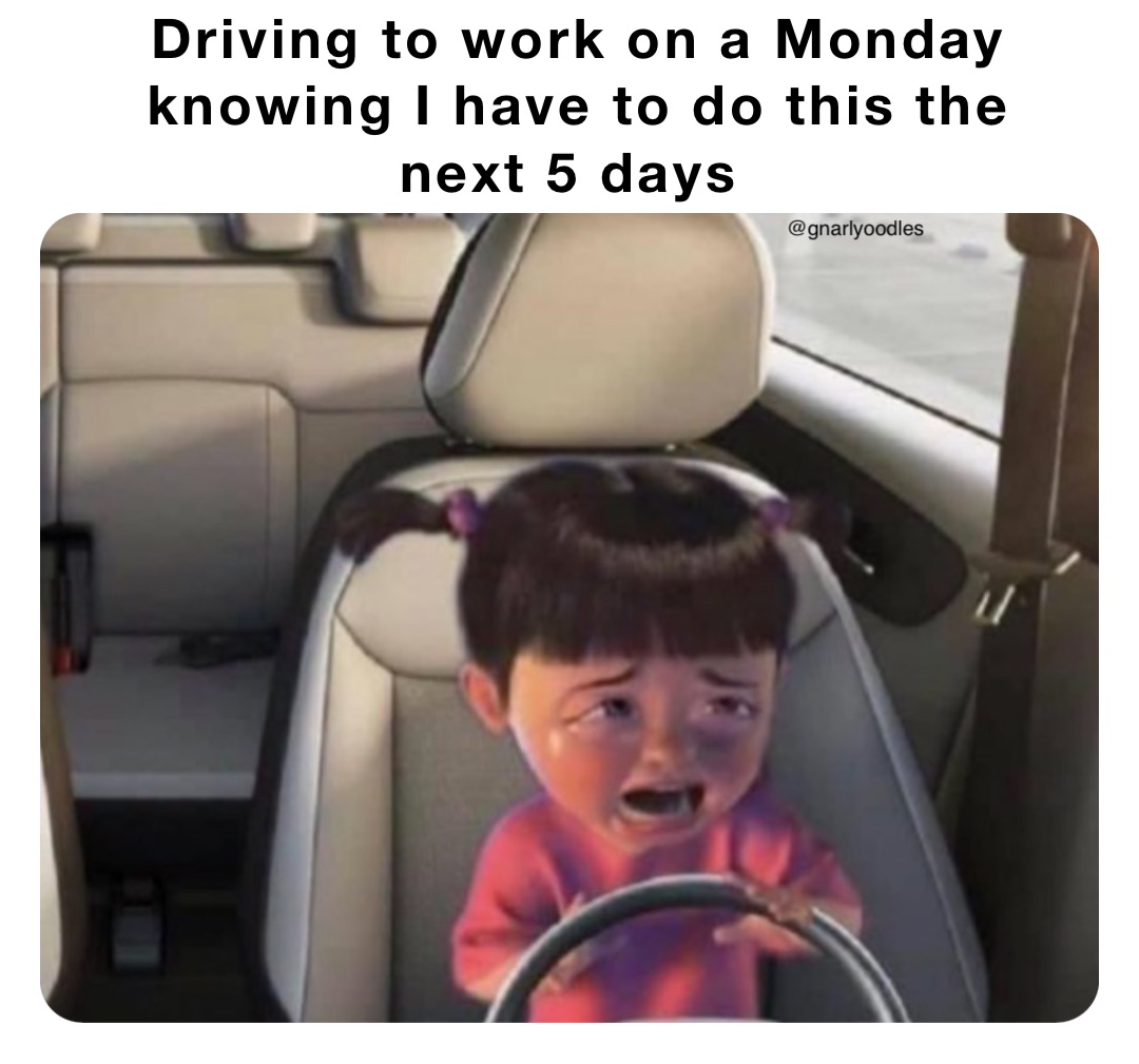 Driving to work on a Monday knowing I have to do this the next 5 days @gnarlyoodles