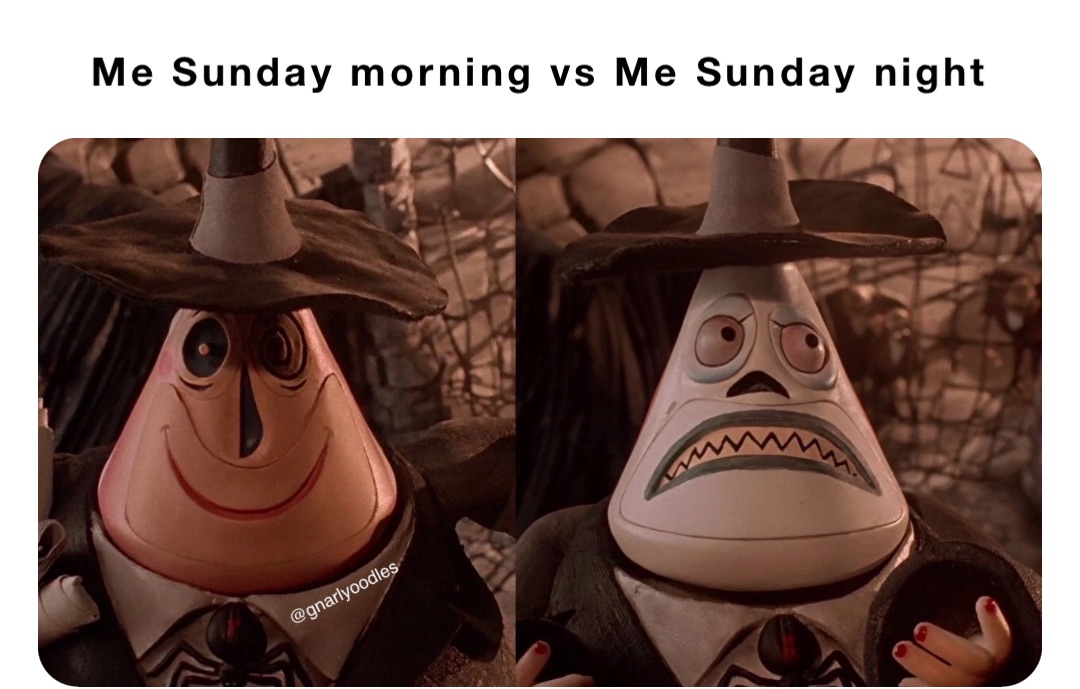 Me Sunday morning vs Me Sunday night @gnarlyoodles