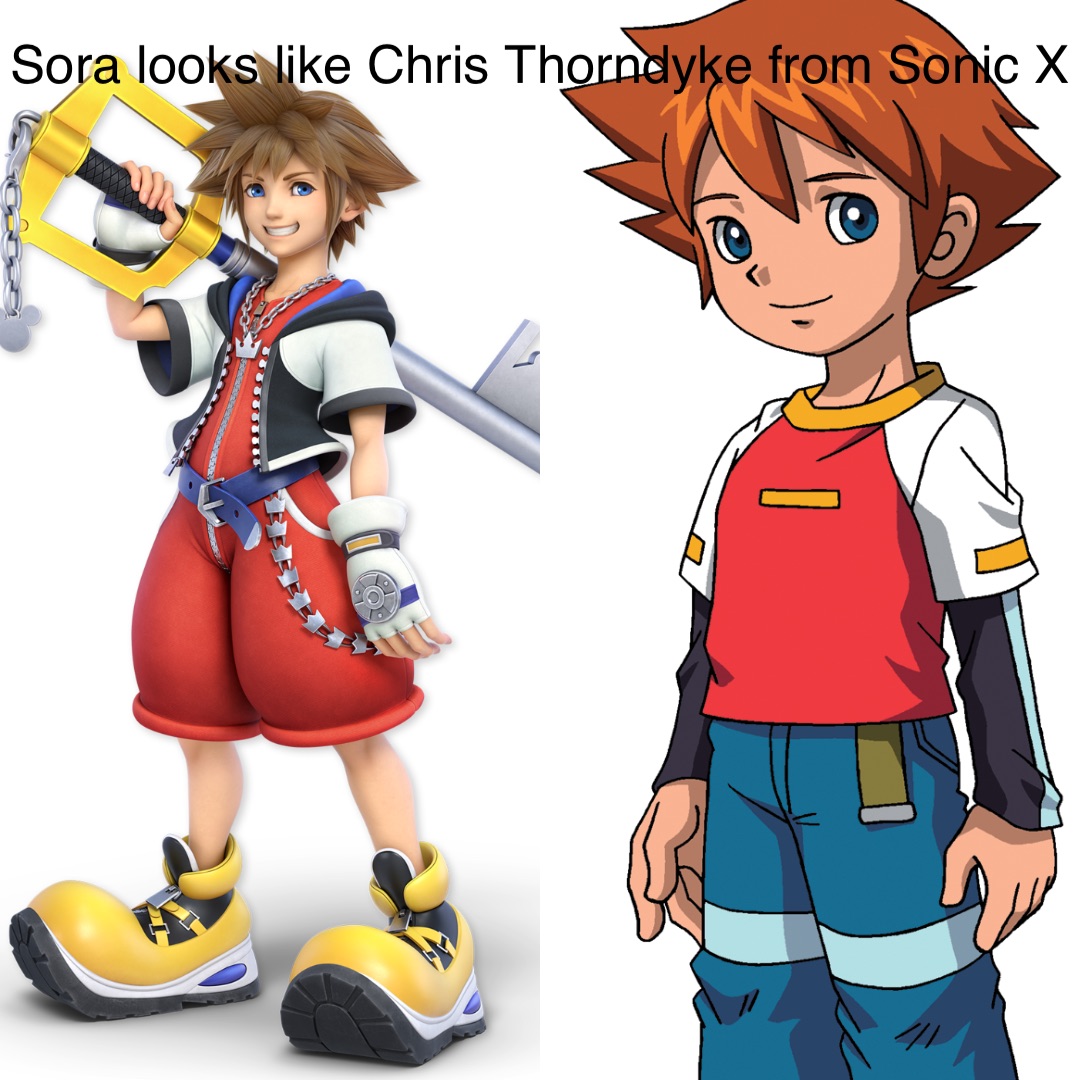 Sora looks like Chris Thorndyke from Sonic X