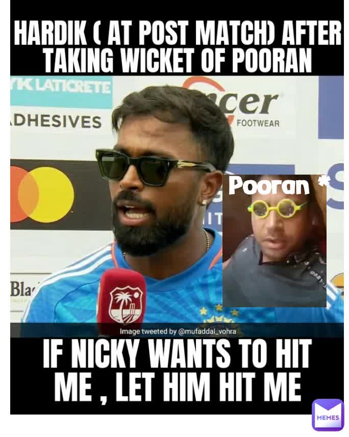 Pooran * | @follow_cricket_india | Memes