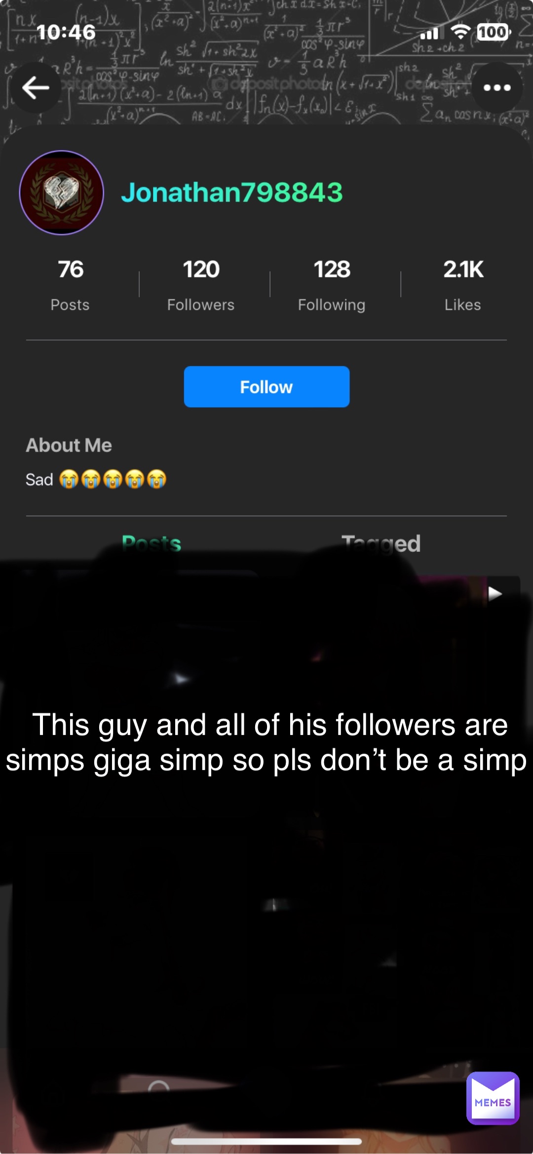 This guy and all of his followers are simps giga simp so pls don’t be a simp