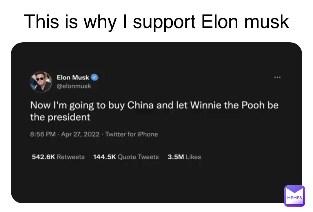 Double tap to edit This is why I support Elon musk