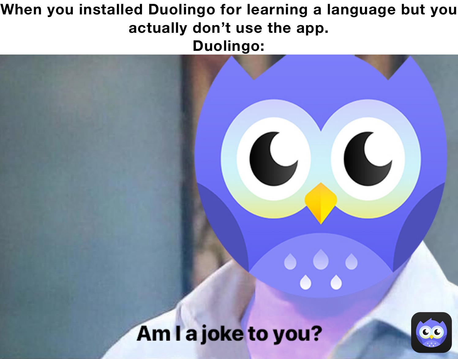 When you installed Duolingo for learning a language but you actually don’t use the app.
Duolingo: