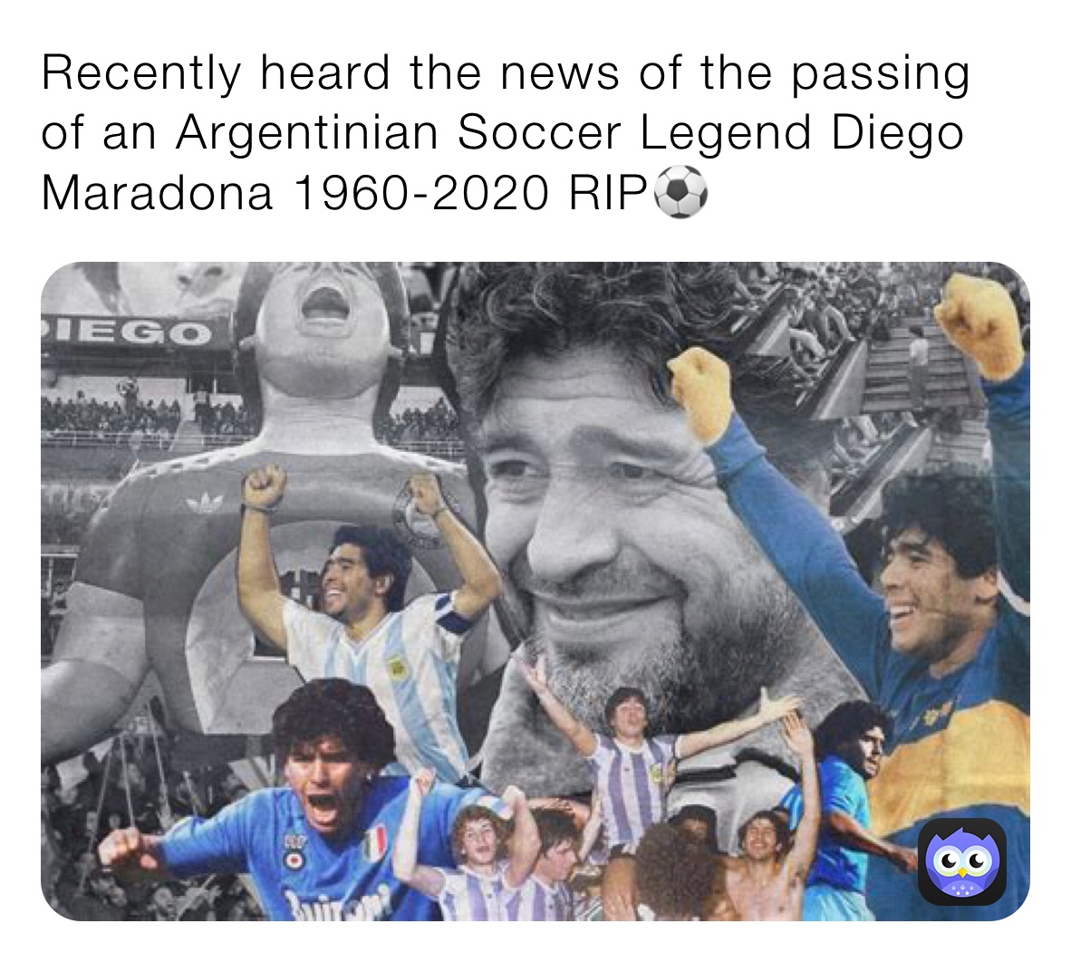 Recently heard the news of the passing of an Argentinian Soccer Legend Diego Maradona 1960-2020 RIP⚽️