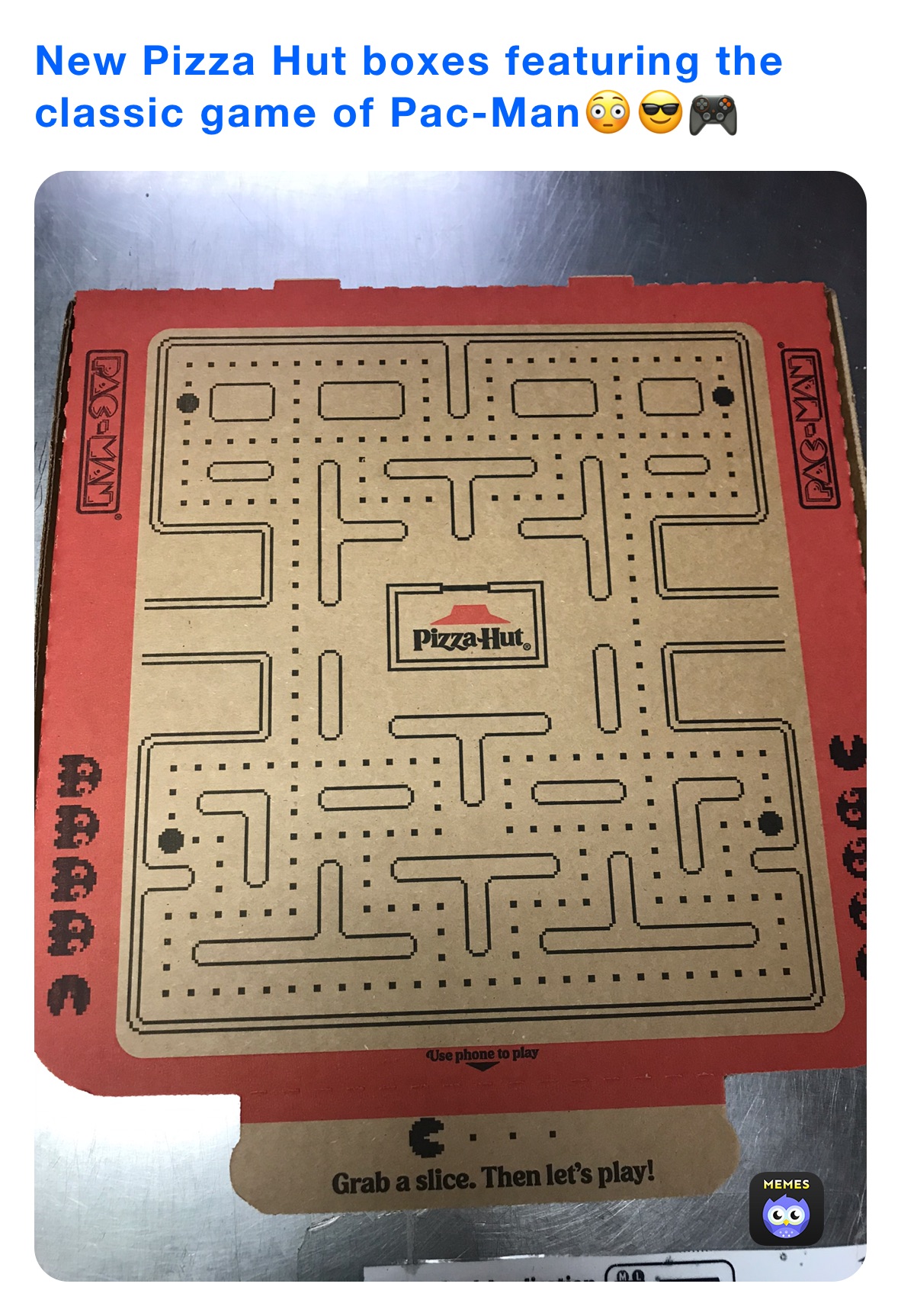 New Pizza Hut boxes featuring the classic game of Pac-Man😳😎🎮