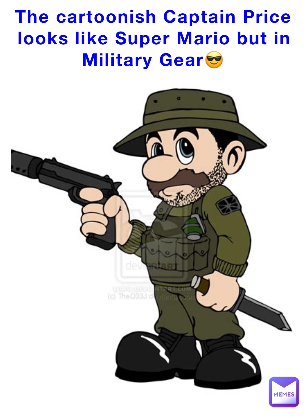 The cartoonish Captain Price looks like Super Mario but in Military Gear😎  | @Comrade_John_Wick | Memes