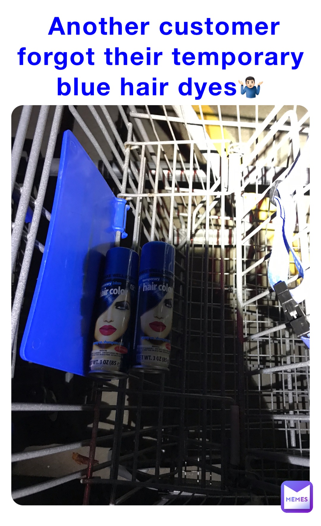 Another customer forgot their temporary blue hair dyes🤷🏻‍♂️