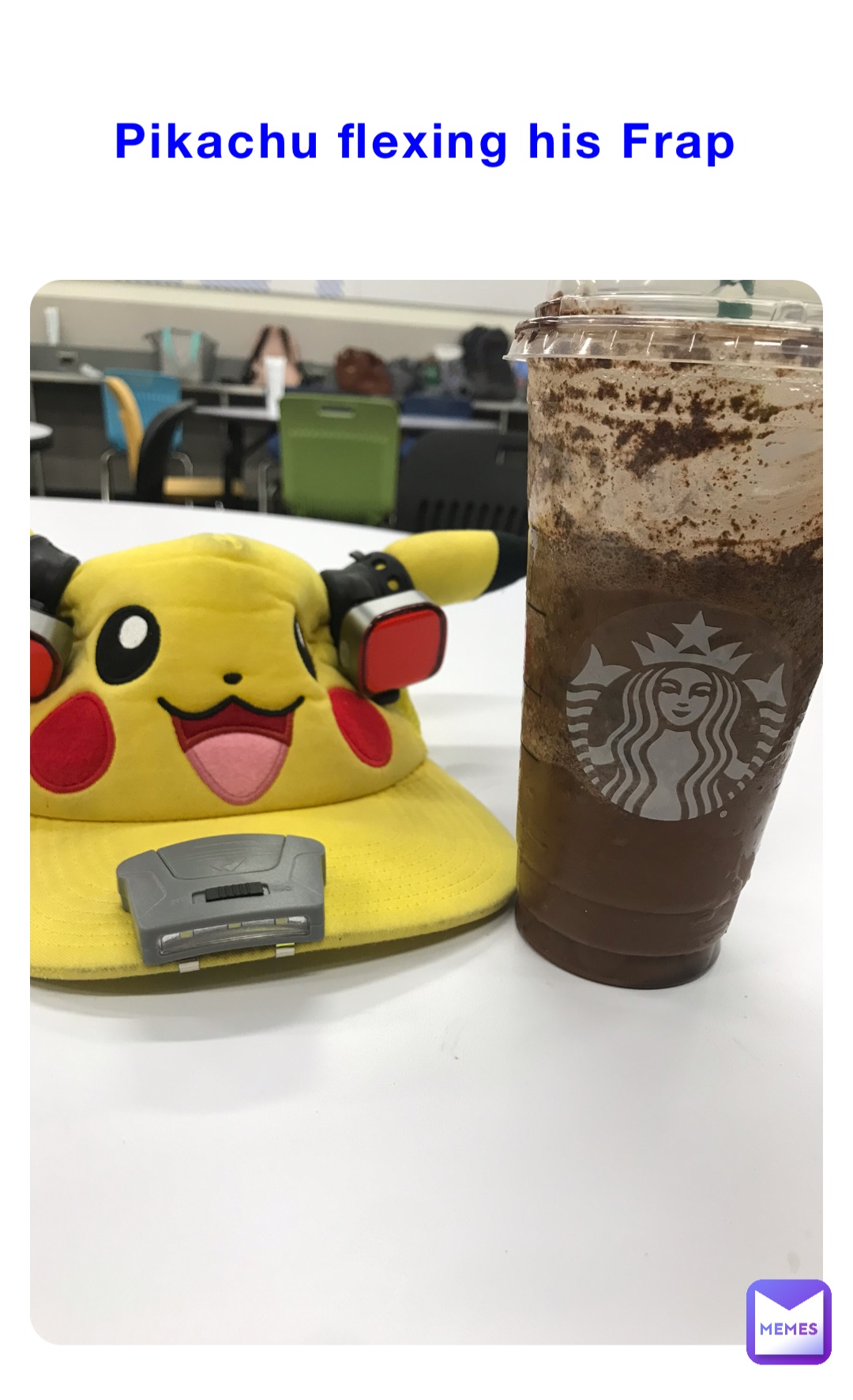 Pikachu flexing his Frap