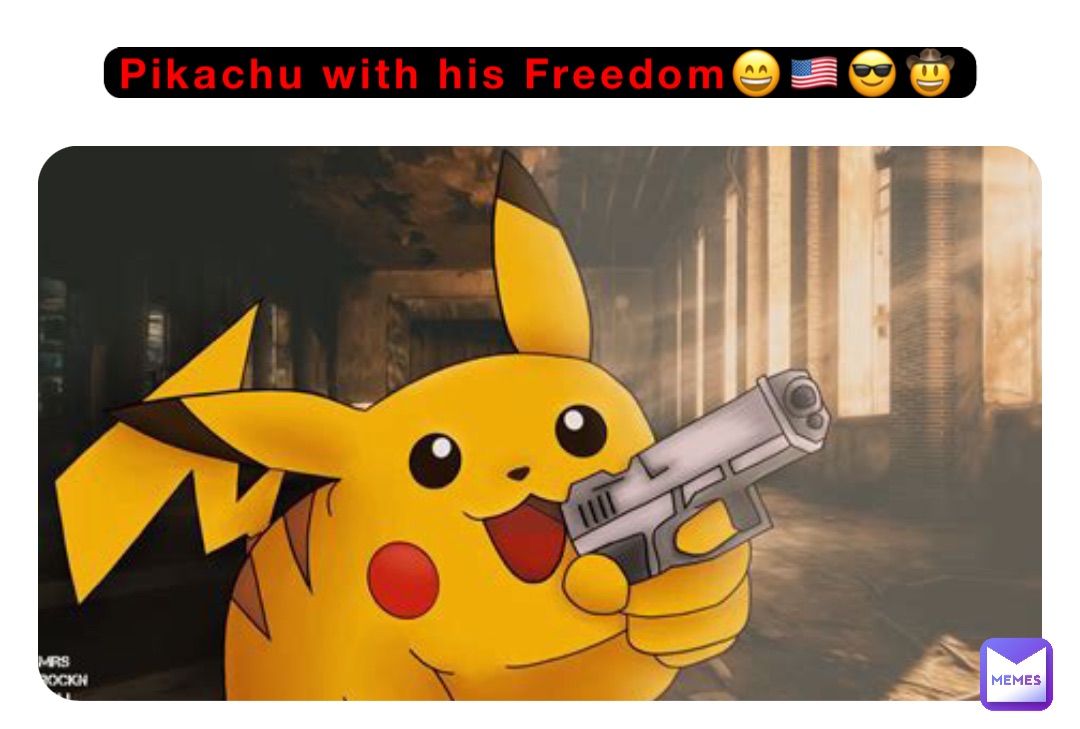 Pikachu with his Freedom😄🇺🇸😎🤠