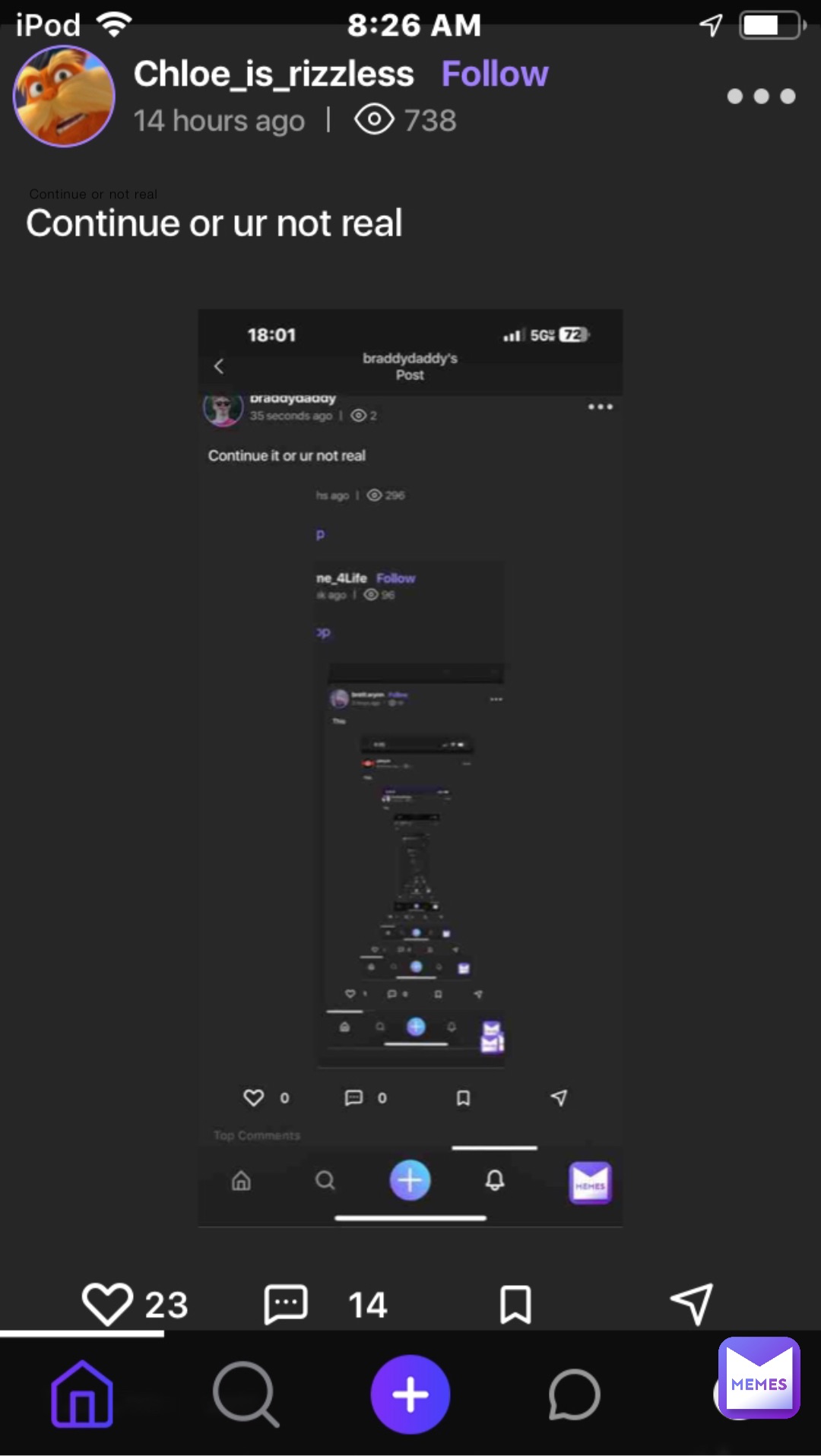 Continue or not real