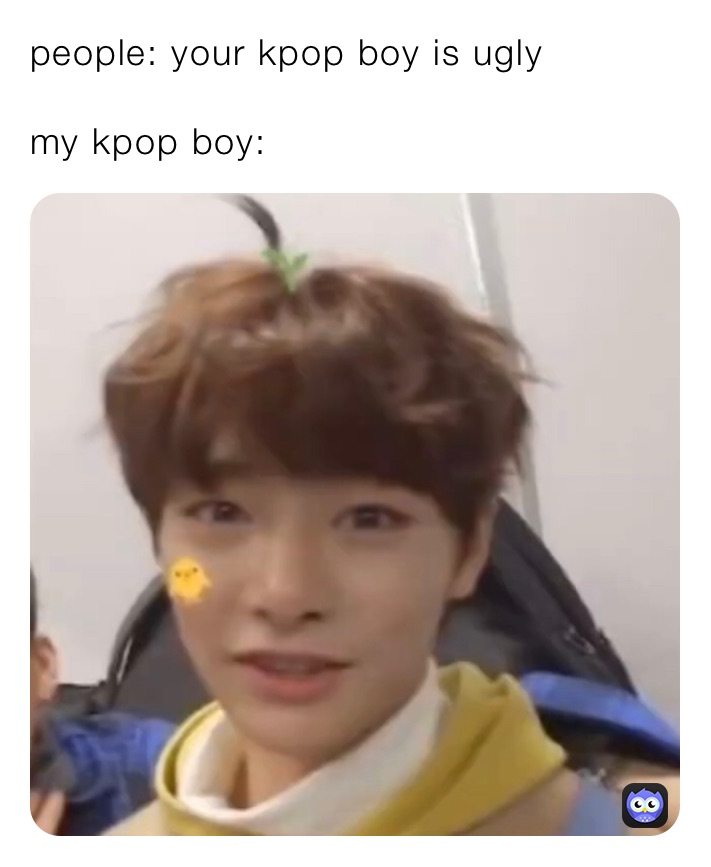people: your kpop boy is ugly

my kpop boy: