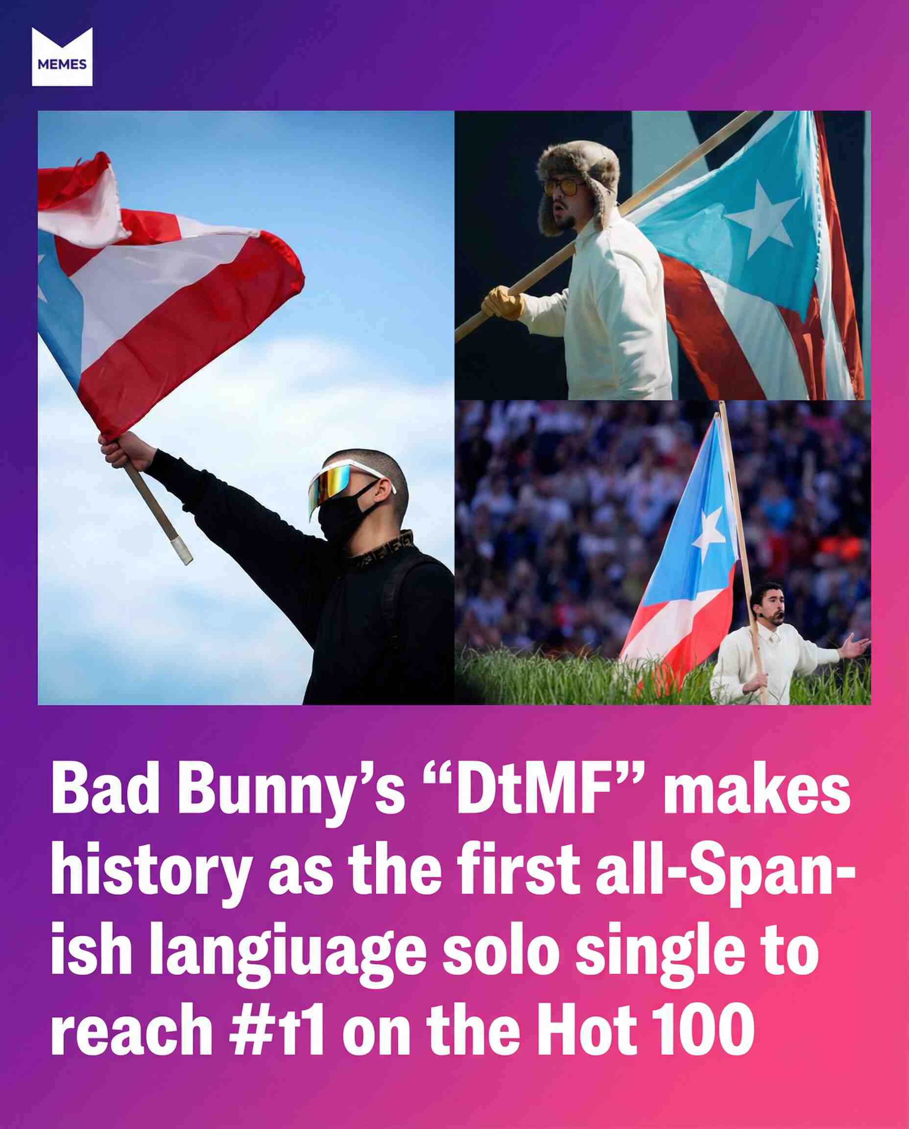 After an unforgettable surge following his Super Bowl halftime appearance, Bad Bunny’s “DtMF” has soared to #1 on the Billboard Hot 100, becoming the first all-Spanish language solo single in history to reach that position and cementing his legacy as a trailblazer for Latin artists around the world.