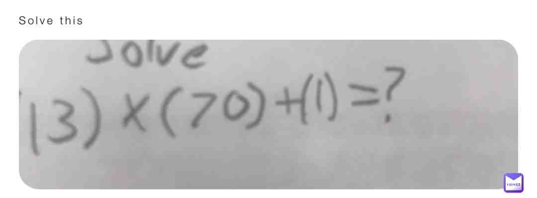 Solve this question