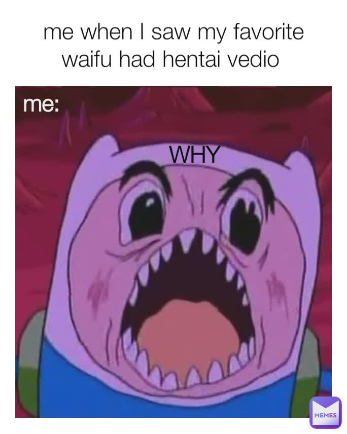 WHY 
 me: me when I saw my favorite waifu had hentai vedio 