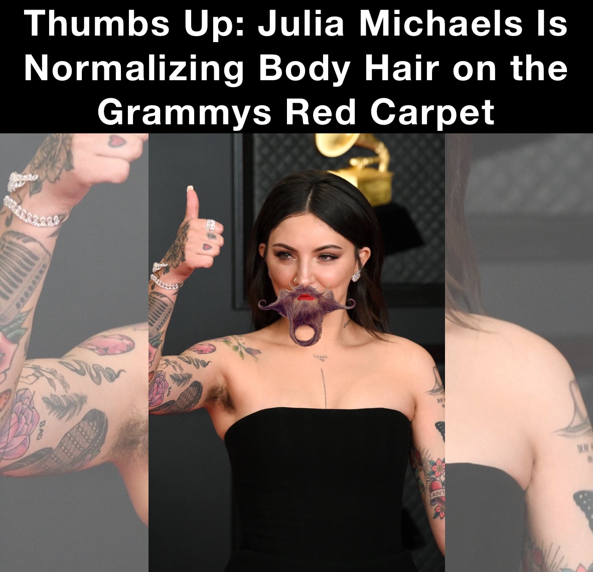 Thumbs Up: Julia Michaels Is Normalizing Body Hair on the Grammys Red Carpet