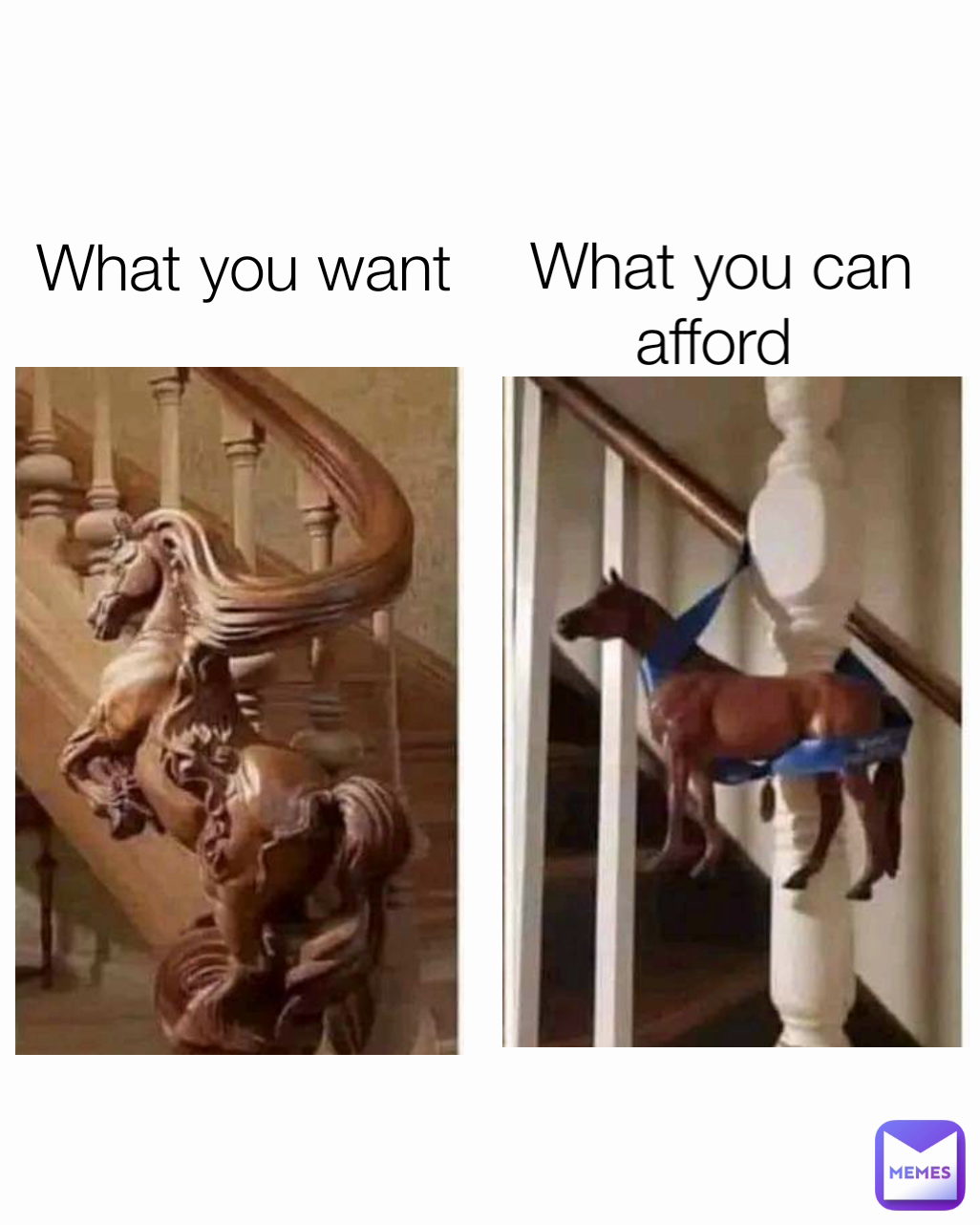 What you want What you can afford 