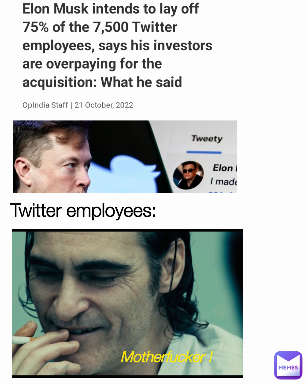 Motherfucker ! Twitter employees: Type Text