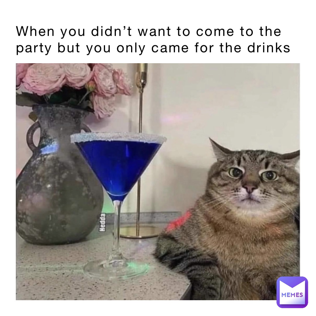 When you didn’t want to come to the party but you only came for the drinks