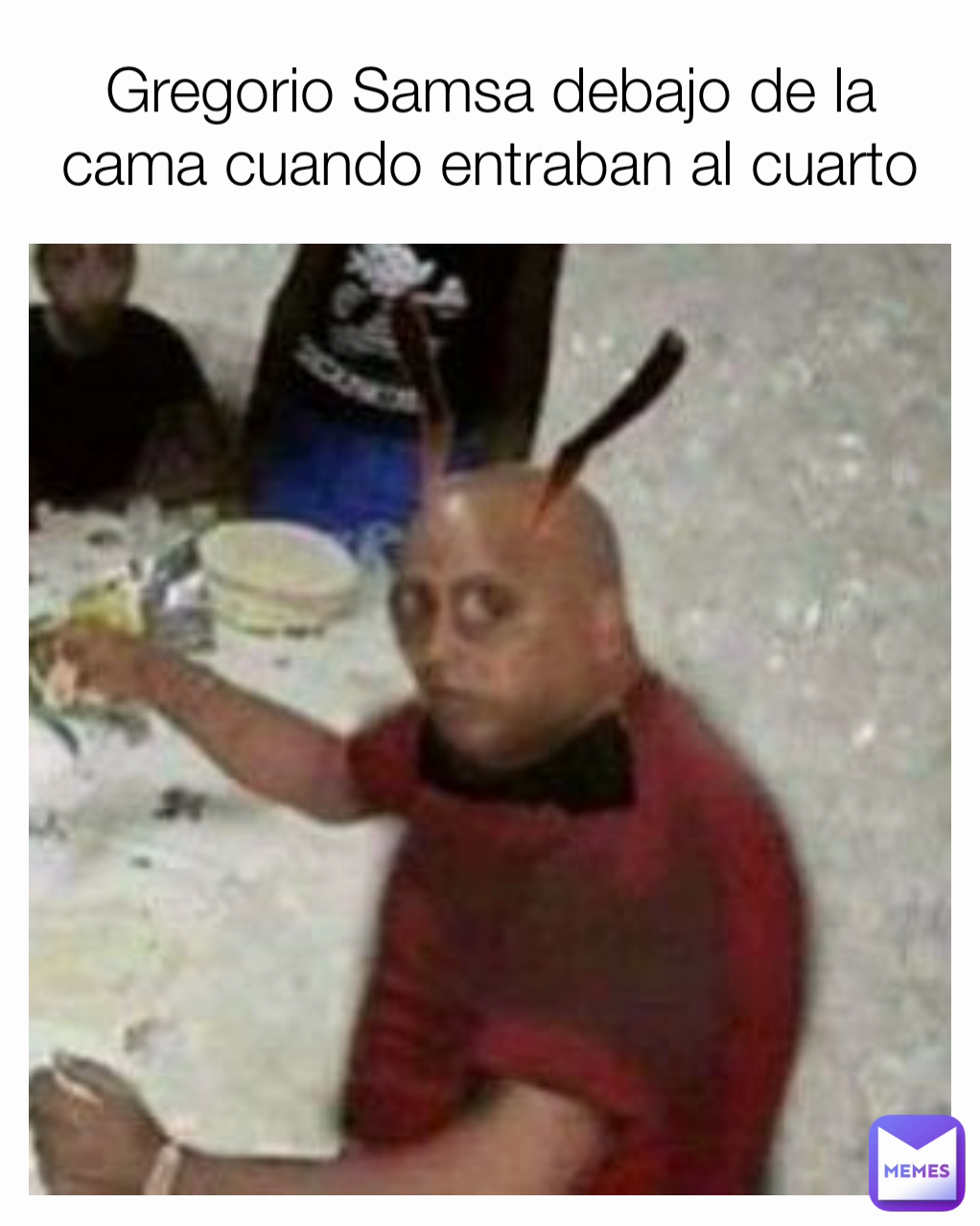Gregorio Samsa debajo de la cama cuando entraban al cuarto