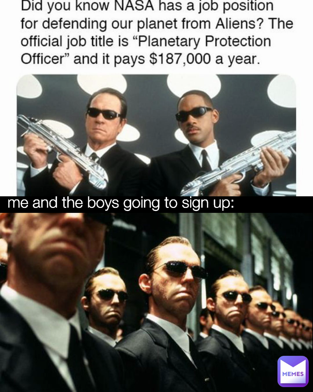 me and the boys going to sign up: