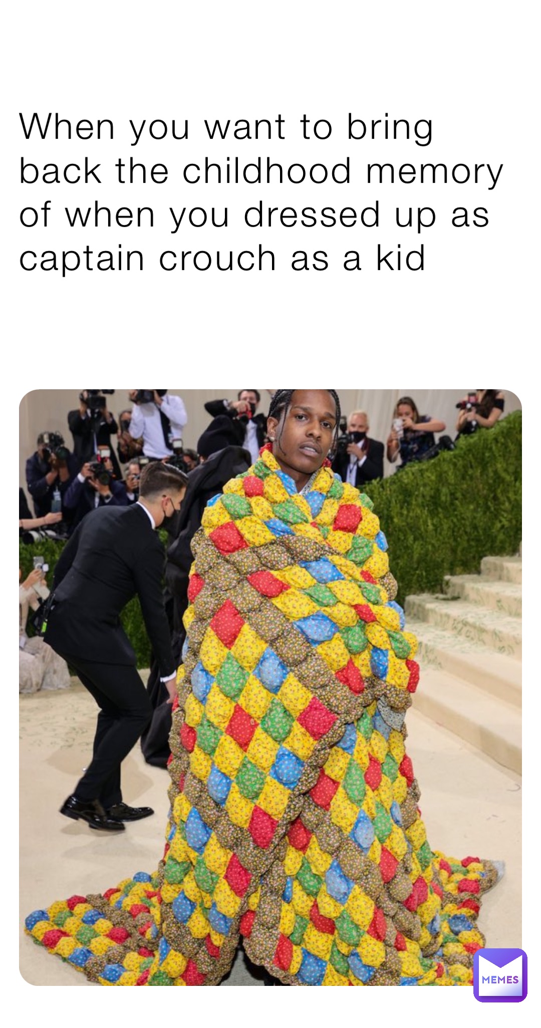 When you want to bring back the childhood memory of when you dressed up as captain crouch as a kid