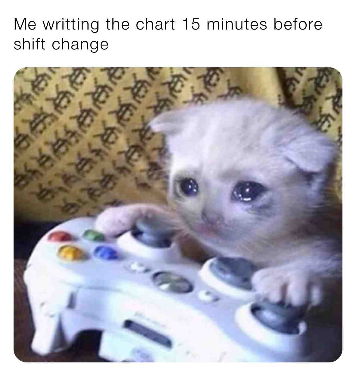 The sad part is you stay longer because of the chart you didn't have a chance to finish due to lack of staff that day, and they don't pay you those extra hours. Damn it.
Btw. THANK YOU FOR 2K LIKES \ud83d\udc4d\ud83c\udffc #hospitallife #medicalhumor #hospitalmemes #nursesbelike