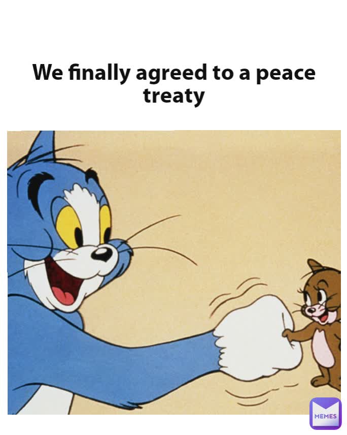 We finally agreed to a peace treaty