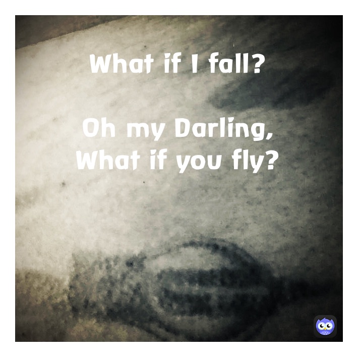 
What if I fall?

Oh my Darling, 
What if you fly?