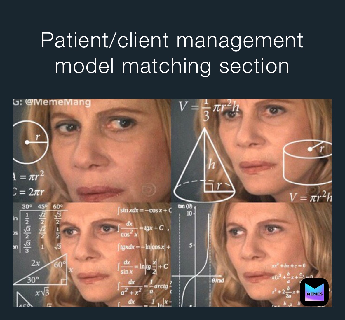 Patient/client management model matching section