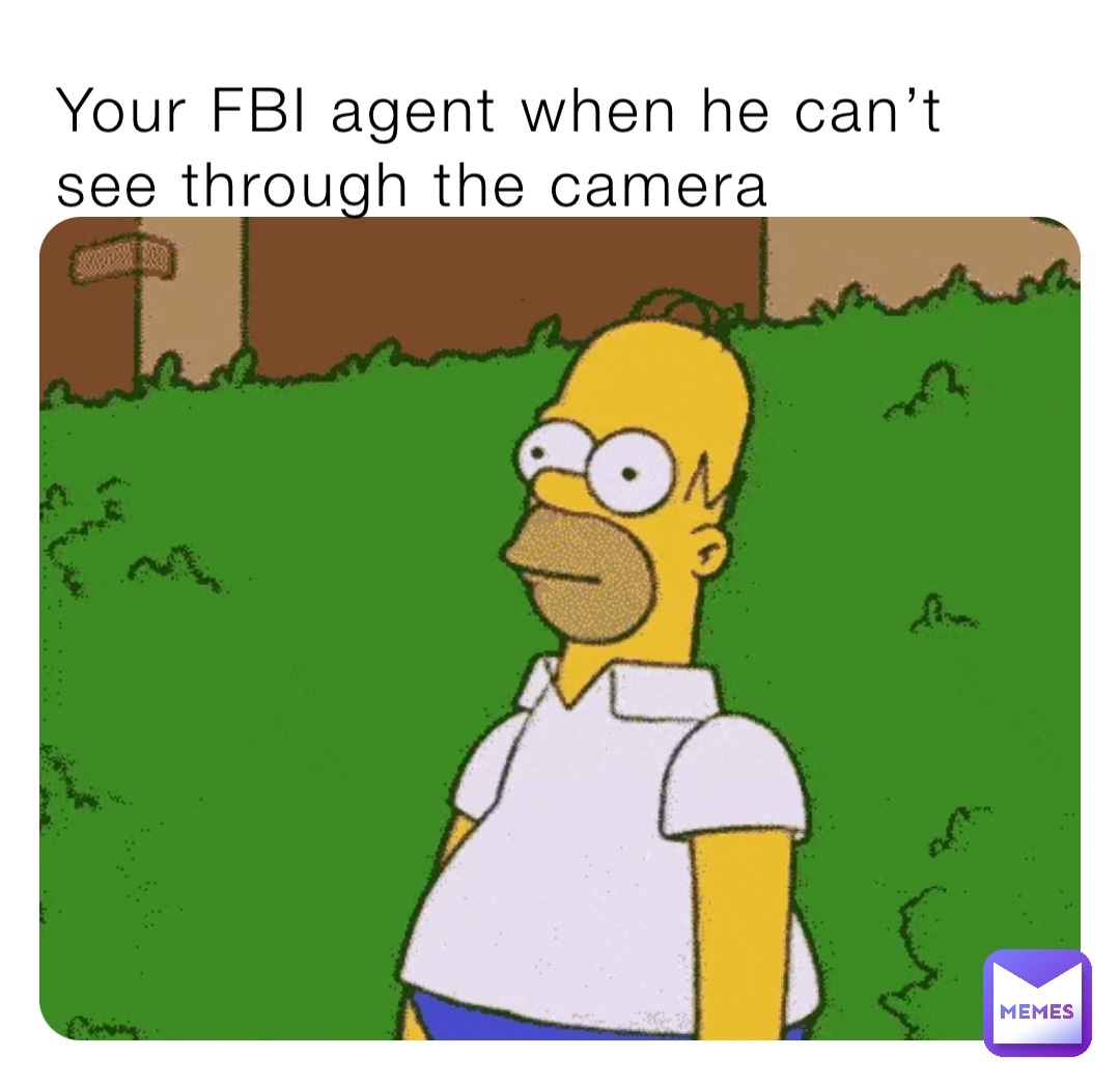 Your FBI agent when he can’t see through the camera