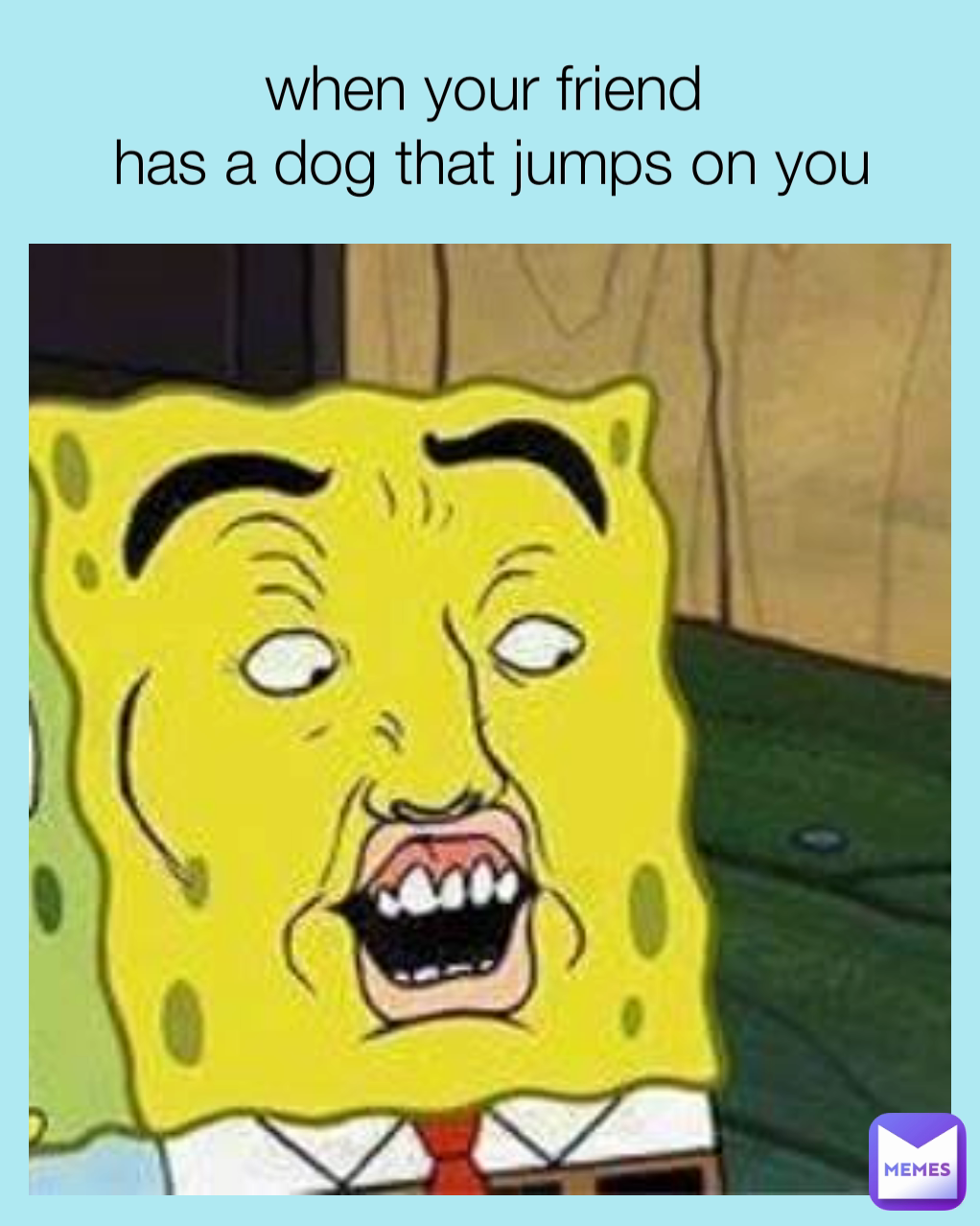 when your friend 
has a dog that jumps on you