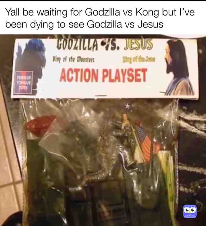 Yes yes yes, movie blockbuster!!! #godzillavsjesus #helpme