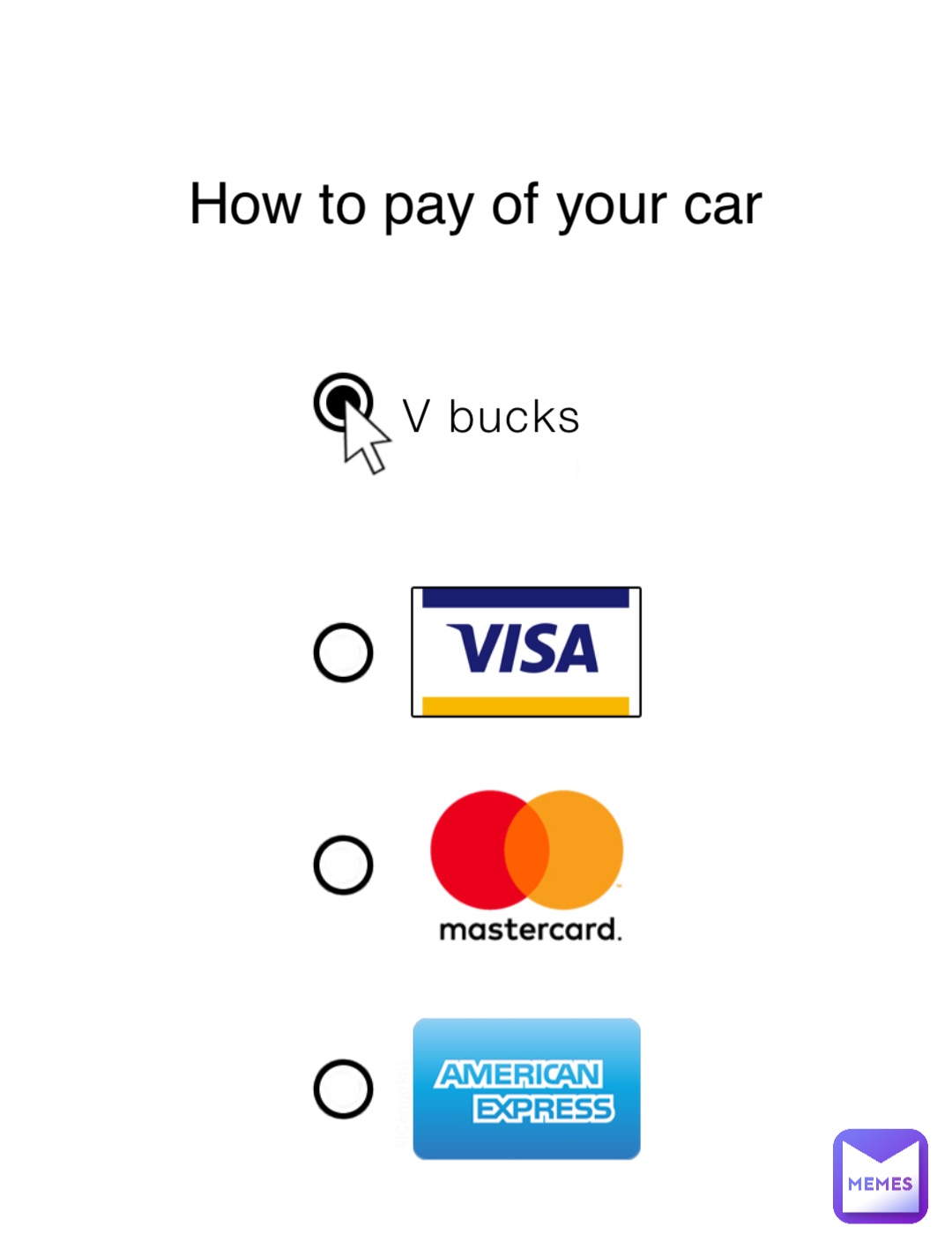 V bucks How to pay of your car