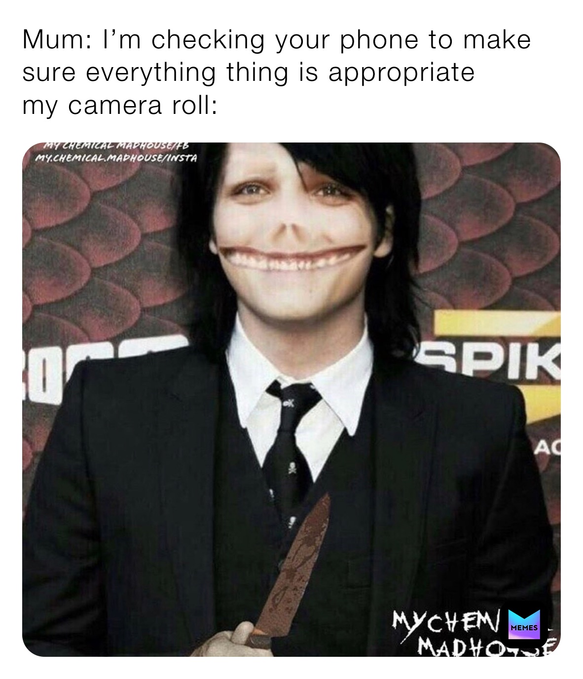 Mum: I’m checking your phone to make sure everything thing is appropriate
my camera roll: 