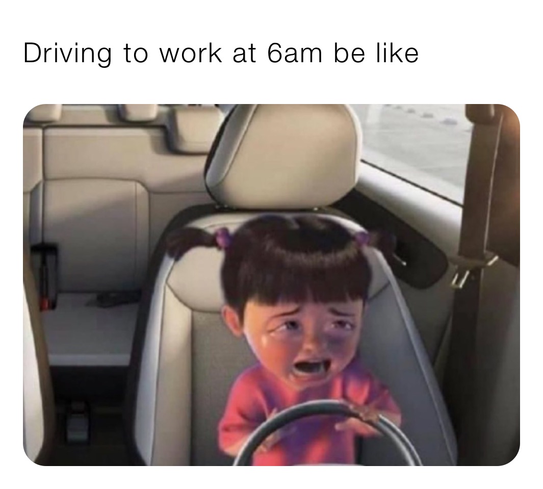Driving to work at 6am be like 