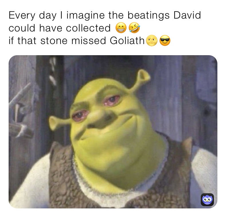 Every day I imagine the beatings David could have collected 😁🤣
if that stone missed Goliath🌝😎