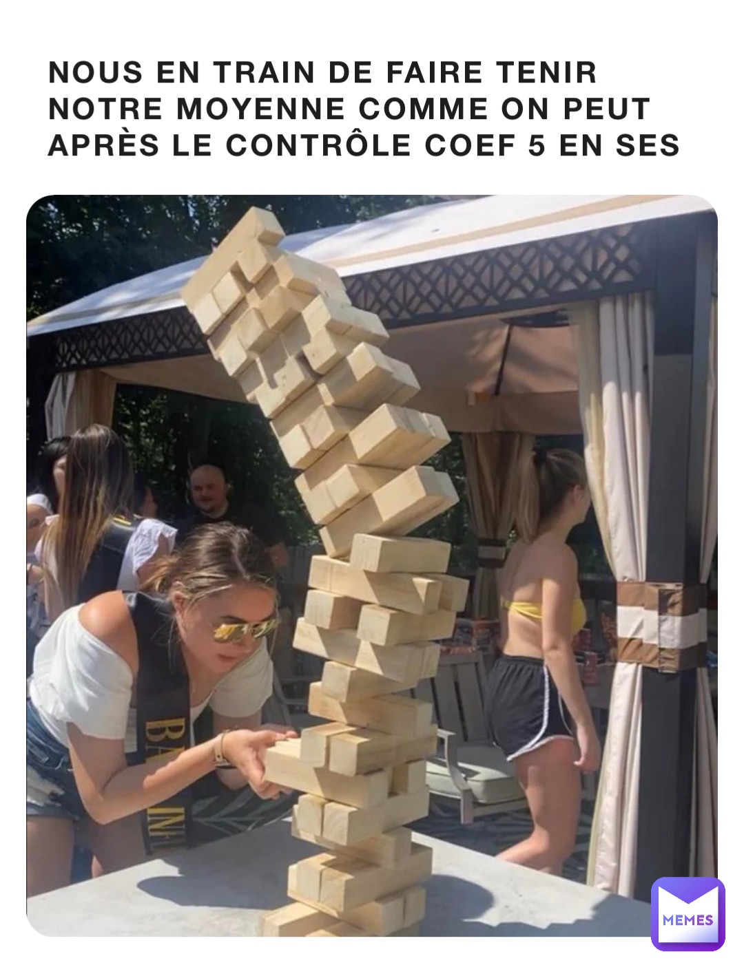 Nous en train de faire tenir notre moyenne comme on peut après le contrôle Coef 5 en ses