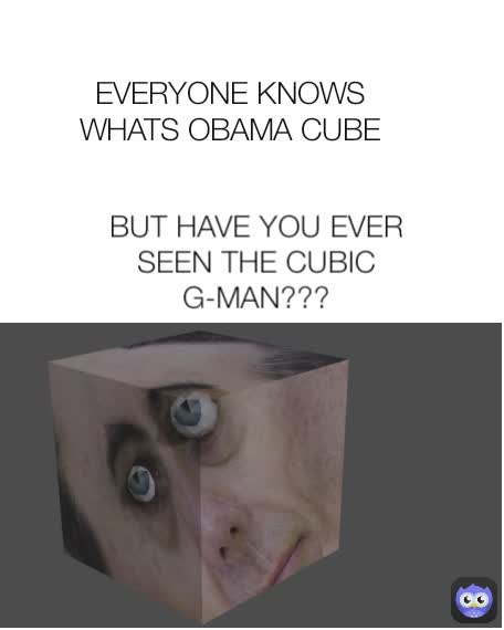 EVERYONE KNOWS WHATS OBAMA CUBE BUT HAVE YOU EVER SEEN THE CUBIC G-MAN???