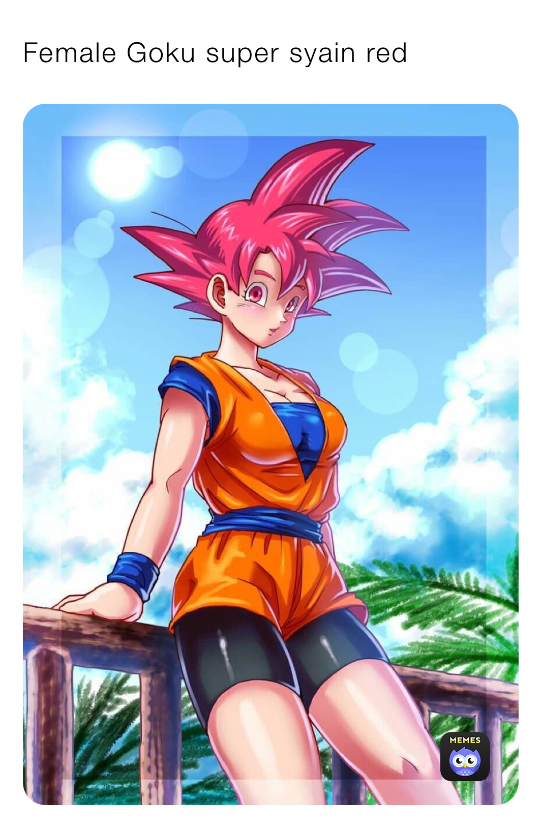 Female Goku super syain red