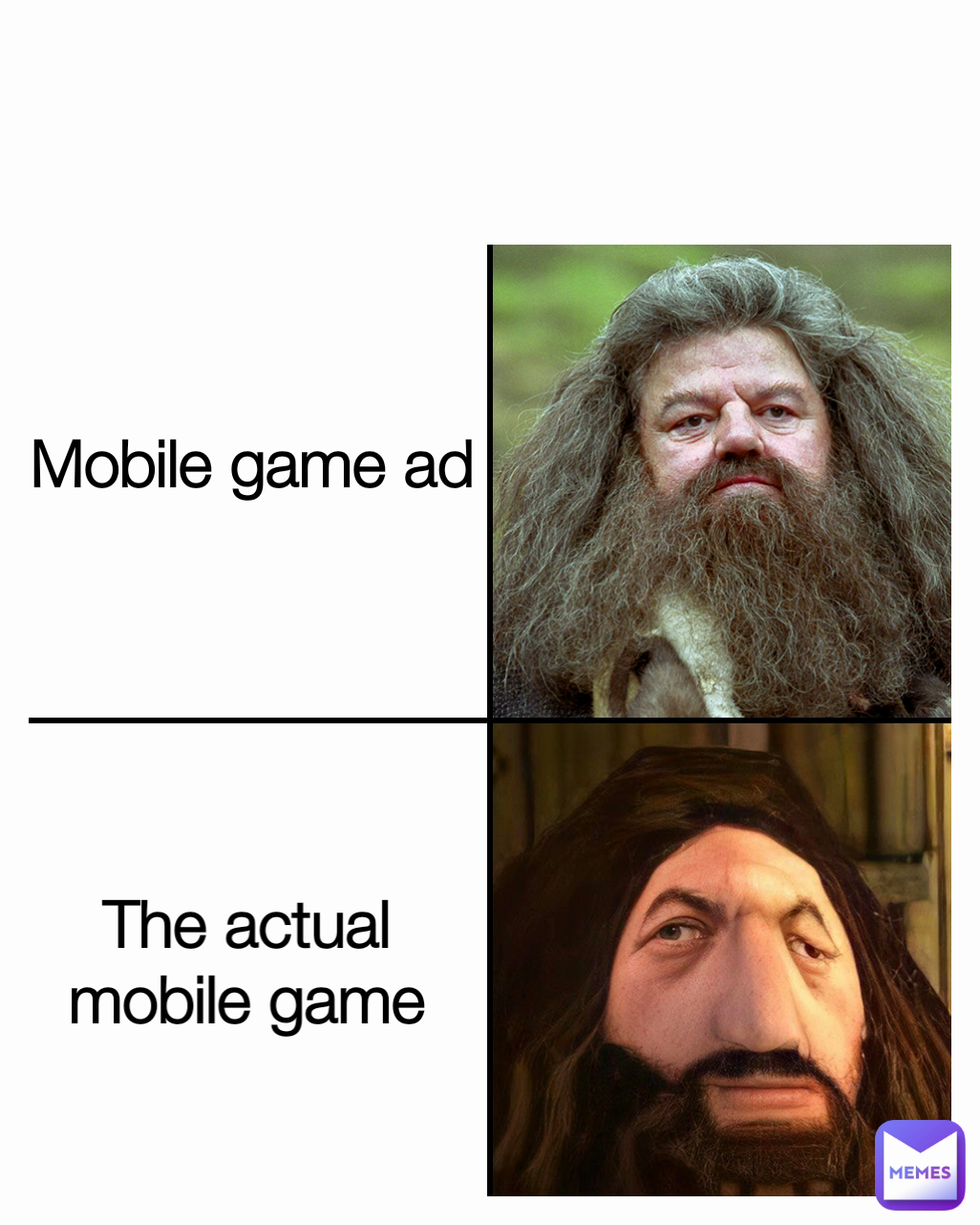 Mobile game ad The actual
mobile game