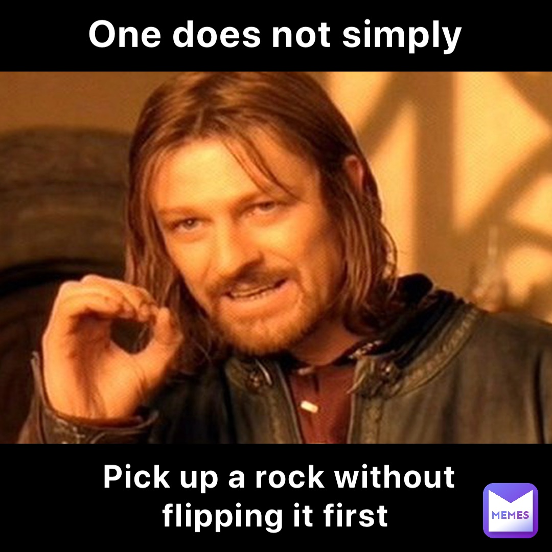 One does not simply Pick up a rock without flipping it first