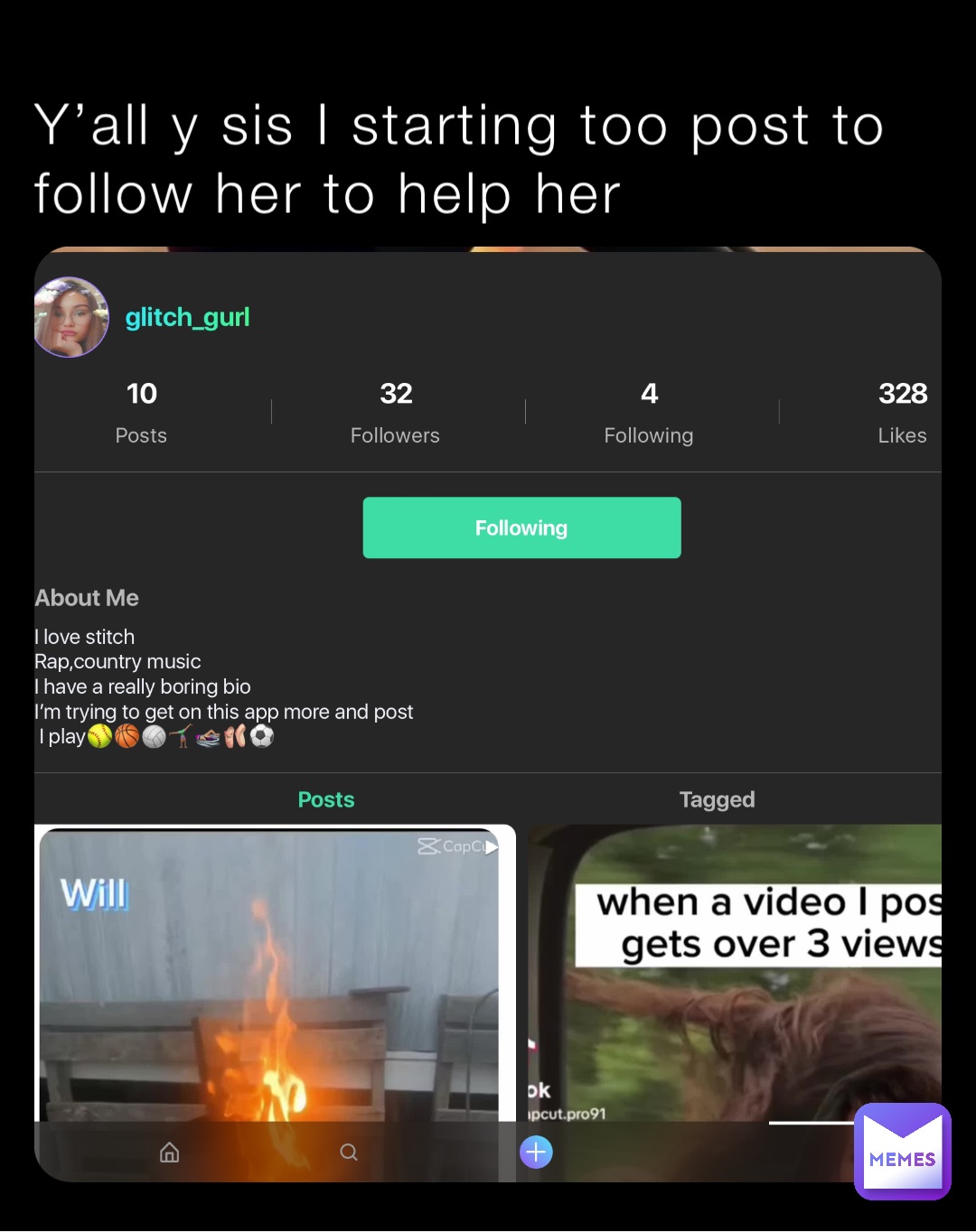 Y’all y sis I starting too post to follow her to help her