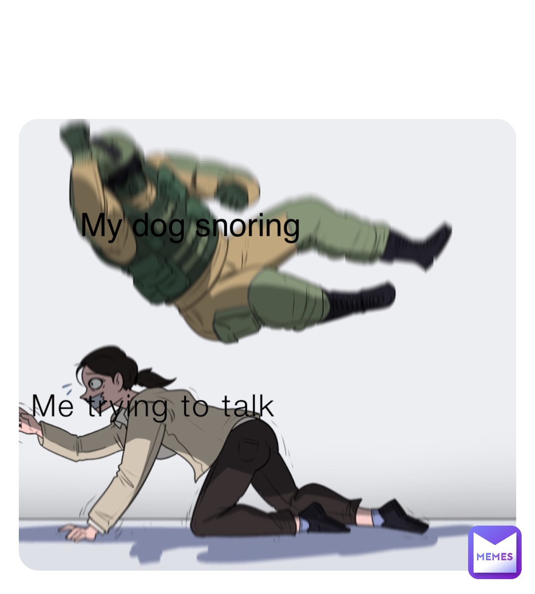 Me trying to talk My dog snoring